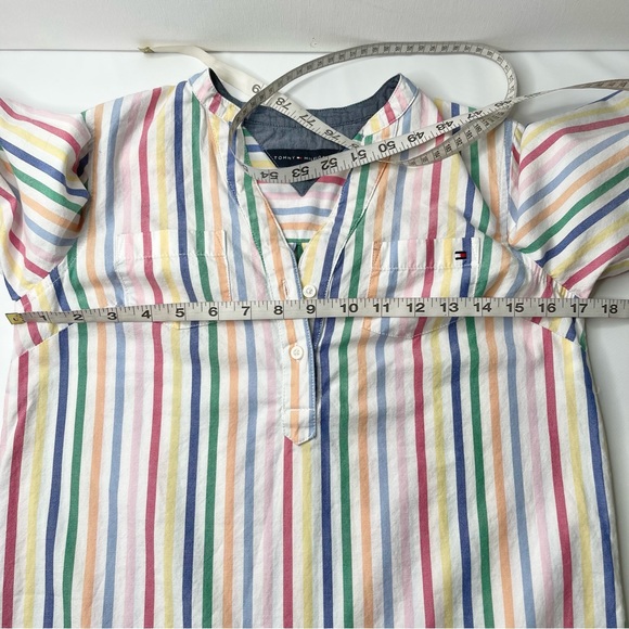 Tommy Hilfiger Striped Popover Top White Multicolor Long Sleeve, Size XS - Picture 10 of 10